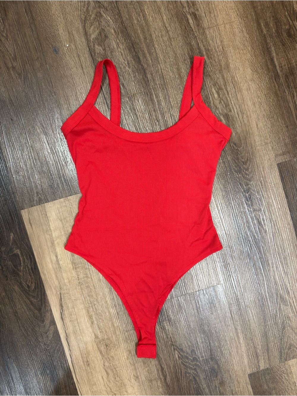 Women’s Solid Red Spaghetti Strap Backless Sexy Sleeveless Bodysuit Small
